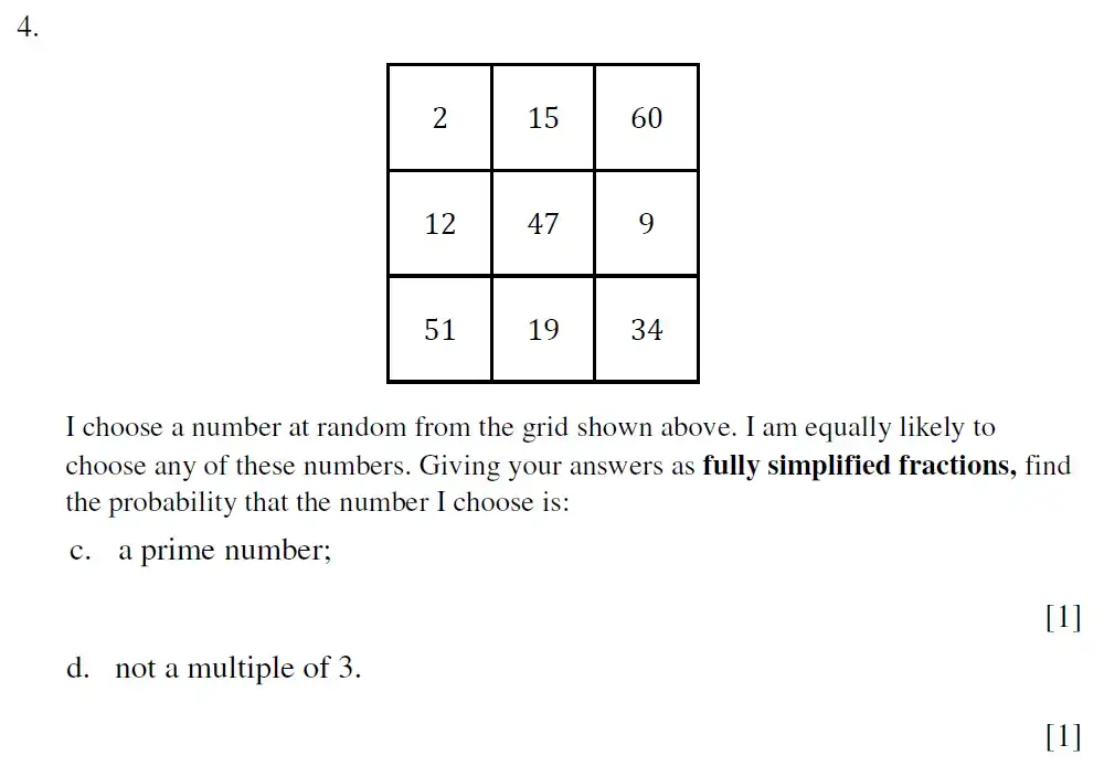 Question 4(c,d) - Eton College King’s - 13 Plus Maths Scholarship A 2022