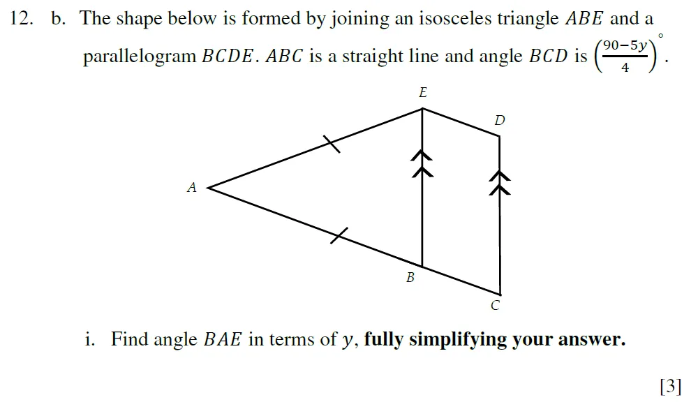 Question 12(b.1) - Eton College King’s - 13 Plus Maths Scholarship A 2022