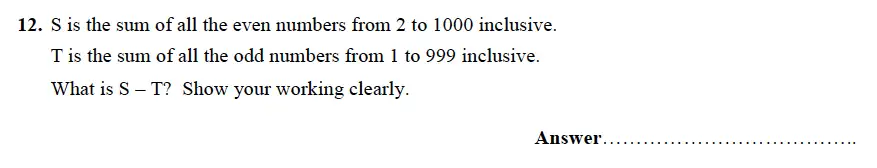 Question 12 - Forest School – 13 Plus Maths Sample Paper 1 2023