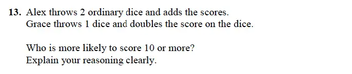 Question 13 - Forest School – 13 Plus Maths Sample Paper 1 2023