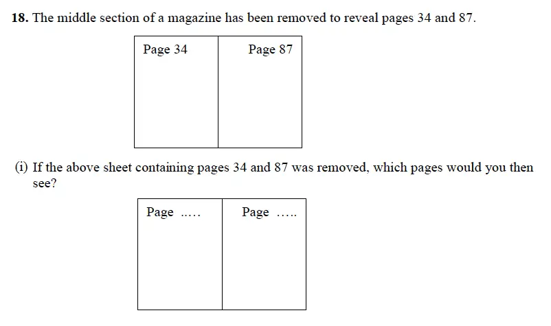 Question 18(i) - Forest School – 13 Plus Maths Sample Paper 1 2023