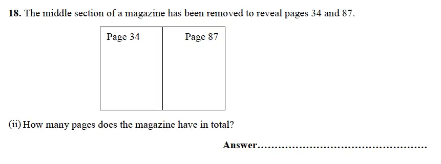 Question 18(ii) - Forest School – 13 Plus Maths Sample Paper 1 2023