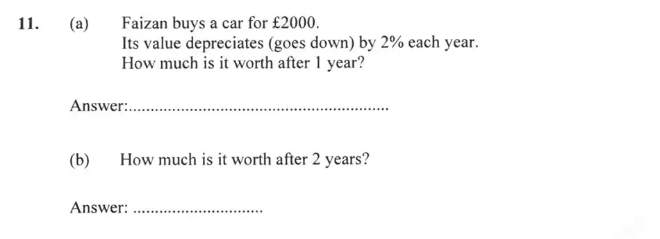 Question 11(11(a),11(b)) - Forest School – 13 Plus Maths Sample Paper 2 2023