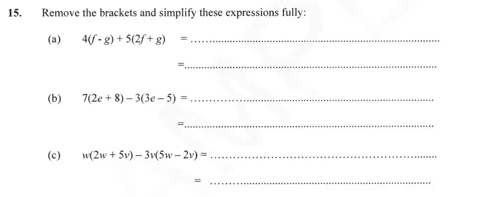 Question 15(15(a),15(b),15(c)) - Forest School – 13 Plus Maths Sample Paper 2 2023