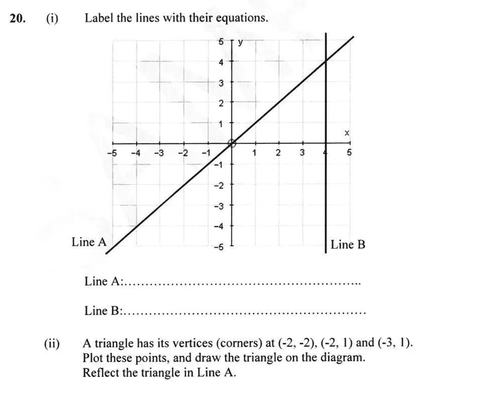 Question 20(20(i),20(ii)) - Forest School – 13 Plus Maths Sample Paper 2 2023