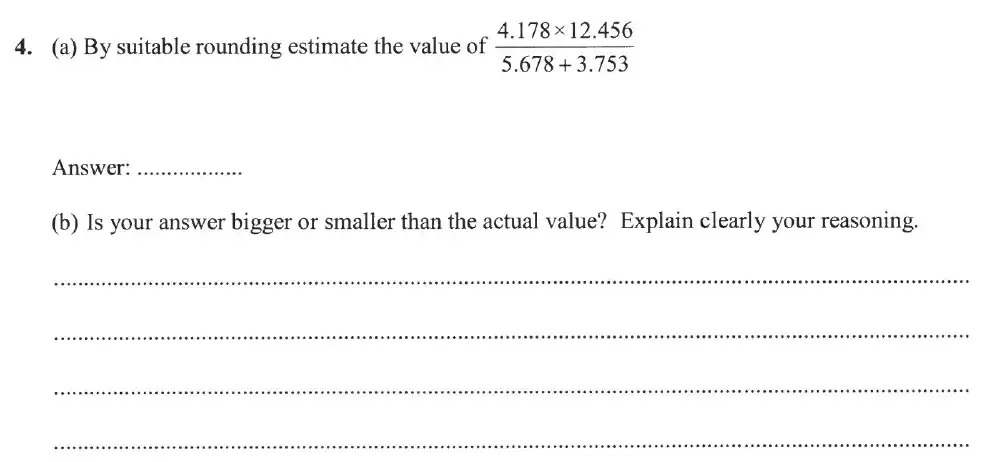 Question 4(a,b) - Forest School - 13 Plus Sample Maths Sample Paper 2023