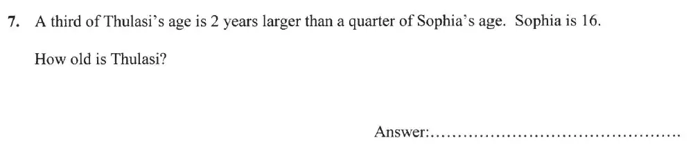 Question 7 - Forest School - 13 Plus Sample Maths Sample Paper 2023