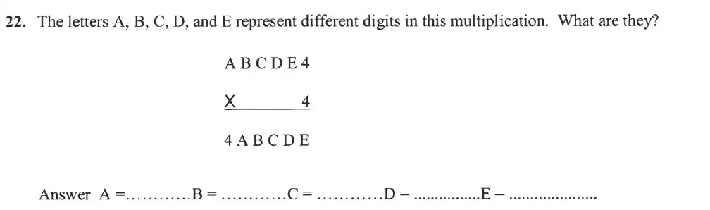 Question 22 - Forest School - 13 Plus Sample Maths Sample Paper 2023