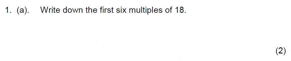 Question 01(a) - The Grammar School at Leeds Year 9 Entrance Maths Sample Paper