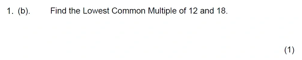 Question 01(b) - The Grammar School at Leeds Year 9 Entrance Maths Sample Paper