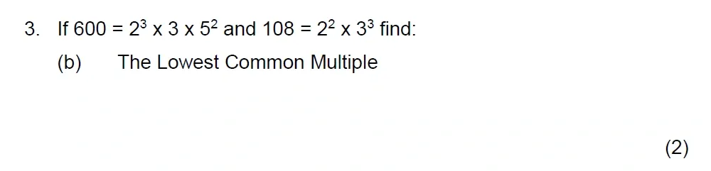 Question 03(b) - The Grammar School at Leeds Year 9 Entrance Maths Sample Paper