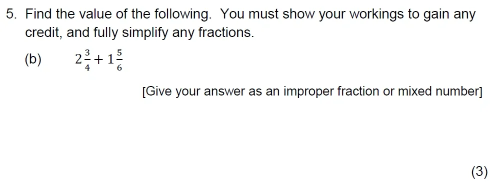 Question 05(b) - The Grammar School at Leeds Year 9 Entrance Maths Sample Paper 2026