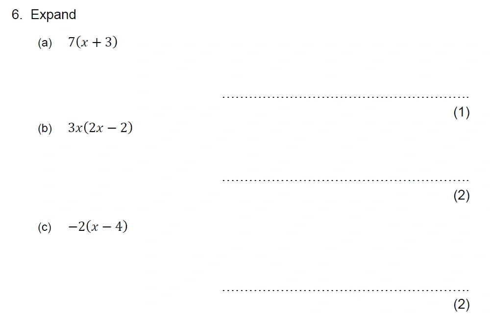 Question 06(a, b, c) - The Grammar School at Leeds Year 9 Entrance Maths Sample Paper