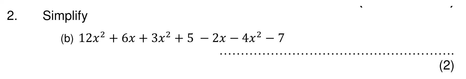 Question 2(b) - The Grammar School at Leeds Year 9 Entrance Maths Sample Paper 2026
