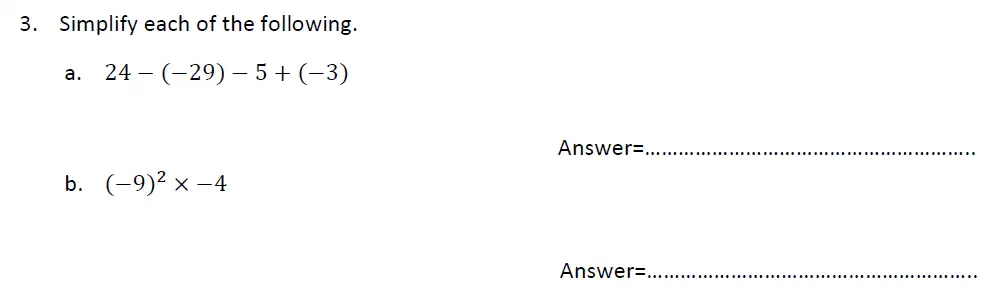 Question 3(a,b) - Haberdashers’ Aske’s Boys’ School – 13 Plus Maths Entrance Exam 2014