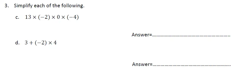 Question 3(c,d) - Haberdashers’ Aske’s Boys’ School – 13 Plus Maths Entrance Exam 2014