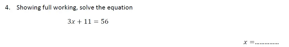 Question 4 - Haberdashers’ Aske’s Boys’ School – 13 Plus Maths Entrance Exam 2014
