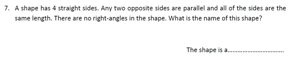 Question 7 - Haberdashers’ Aske’s Boys’ School – 13 Plus Maths Entrance Exam 2014