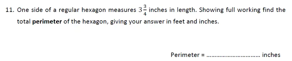 Question 11 - Haberdashers’ Aske’s Boys’ School – 13 Plus Maths Entrance Exam 2014
