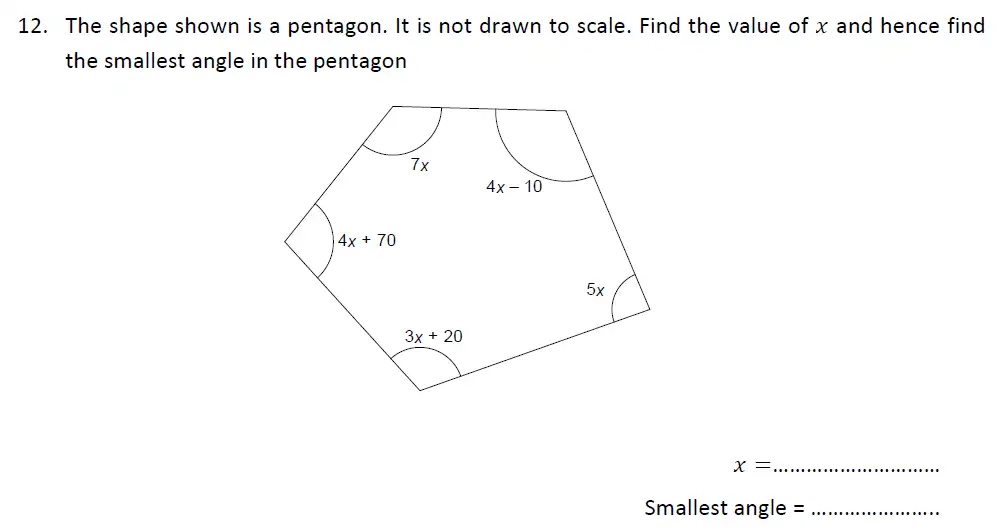 Question 12(12(a),12(b)) - Haberdashers’ Aske’s Boys’ School – 13 Plus Maths Entrance Exam 2014