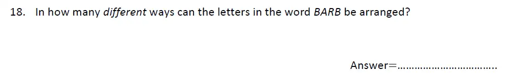 Question 18 - Haberdashers’ Aske’s Boys’ School – 13 Plus Maths Entrance Exam 2014