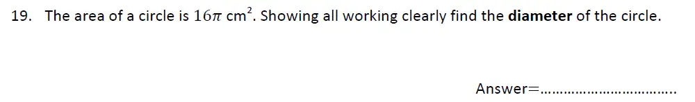 Question 19 - Haberdashers’ Aske’s Boys’ School – 13 Plus Maths Entrance Exam 2014
