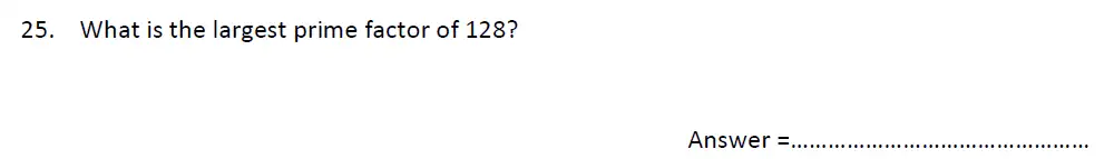 Question 25 - Haberdashers’ Aske’s Boys’ School – 13 Plus Maths Entrance Exam 2014