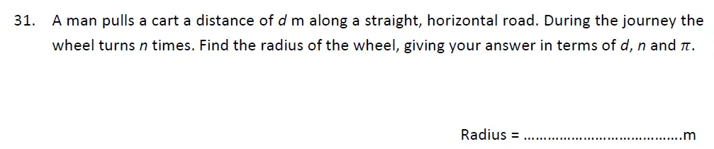 Question 31 - Haberdashers’ Aske’s Boys’ School – 13 Plus Maths Entrance Exam 2014