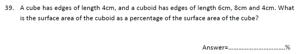 Question 39 - Haberdashers’ Aske’s Boys’ School – 13 Plus Maths Entrance Exam 2014