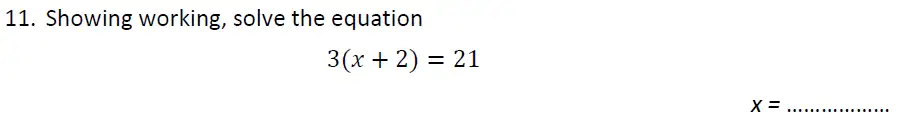 Question 11 - Haberdashers’ Aske’s Boys’ School – 13 Plus Maths Entrance Exam Paper 1 – 2012