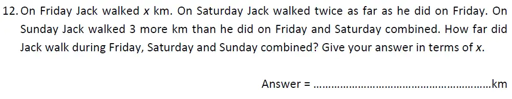 Question 12 - Haberdashers’ Aske’s Boys’ School – 13 Plus Maths Entrance Exam Paper 1 – 2012