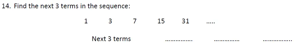 Question 14 - Haberdashers’ Aske’s Boys’ School – 13 Plus Maths Entrance Exam Paper 1 – 2012