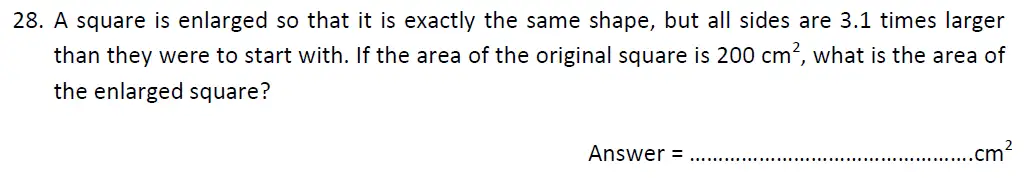 Question 28 - Haberdashers’ Aske’s Boys’ School – 13 Plus Maths Entrance Exam Paper 1 – 2012
