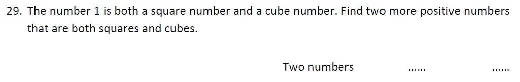Question 29 - Haberdashers’ Aske’s Boys’ School – 13 Plus Maths Entrance Exam Paper 1 – 2012
