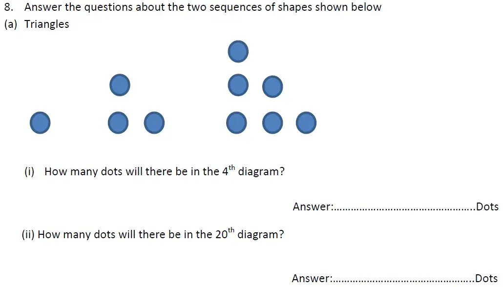 Question 8(a)(8(a)(i),8(a)(ii)) - Haberdashers’ Aske’s Boys’ School – 13 Plus Maths Entrance Exam Paper 2 – 2012