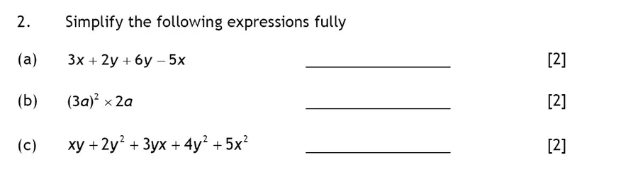 Question 2(a,b,c) - Haberdashers’ Aske’s Boys’ School (HABS) – 13 Plus Maths 2016