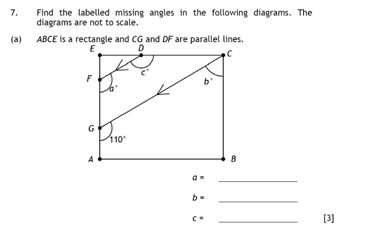 Question 7(a)(7(a)(i),7(a)(ii),7(a)(iii)) - Haberdashers’ Aske’s Boys’ School (HABS) – 13 Plus Maths 2016
