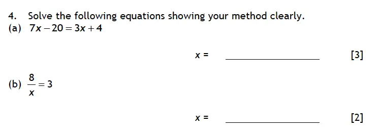 Question 4(a,b) - Haberdashers’ Aske’s Boys’ School (HABS) – 13 Plus Maths Entrance Exam 2015