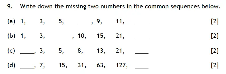 Question 9(a,b,c,d) - Haberdashers’ Aske’s Boys’ School (HABS) – 13 Plus Maths Entrance Exam 2015