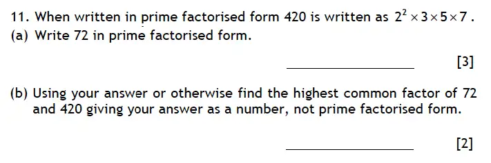 Question 11(11(a),11(b)) - Haberdashers’ Aske’s Boys’ School (HABS) – 13 Plus Maths Entrance Exam 2015