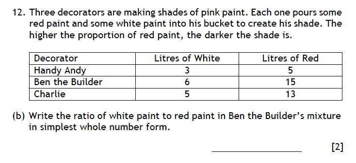 Question 12(b) - Haberdashers’ Aske’s Boys’ School (HABS) – 13 Plus Maths Entrance Exam 2015