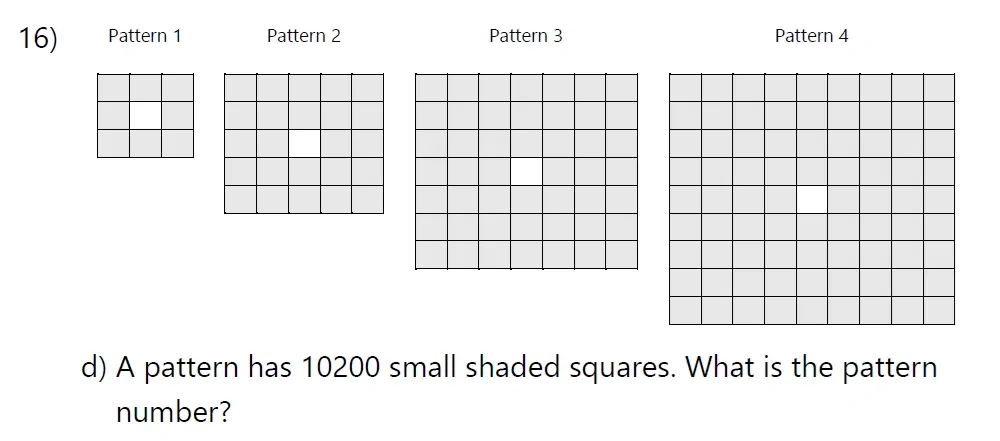 Question 16(d) - Hereford Cathedral School 13 Plus Maths Entrance Sample Paper