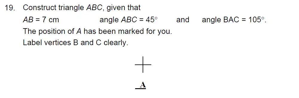 Question 19 - Kent College - 13 Plus Maths Sample Paper 2 2023