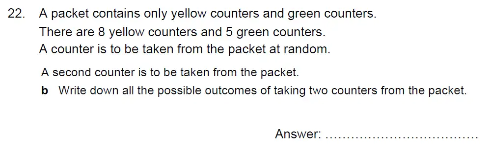 Question 22(b) - Kent College - 13 Plus Maths Sample Paper 2 2023