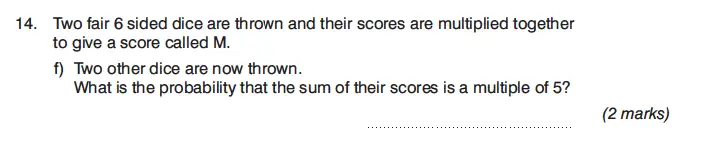 Question 14(f) - King’s College Junior School – 13 Plus Maths Calculator Paper 1 2023