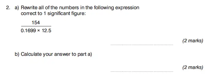 Question 2(a,b) - King’s College Junior School – 13 Plus Maths Calculator Paper 1 2023