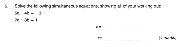 Question 5 - King’s College Junior School – 13 Plus Maths Calculator Paper 1 2023