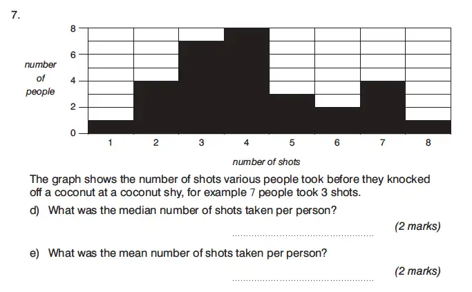 Question 7(d,e) - King’s College Junior School – 13 Plus Maths Calculator Paper 1 2023