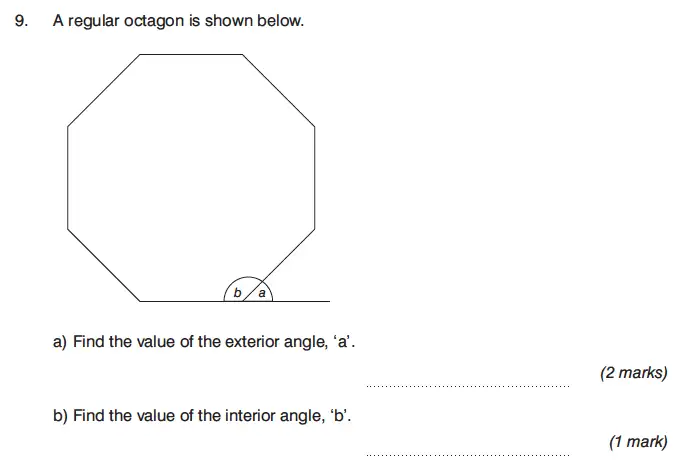 Question 9(a,b) - King’s College Junior School – 13 Plus Maths Calculator Paper 1 2023