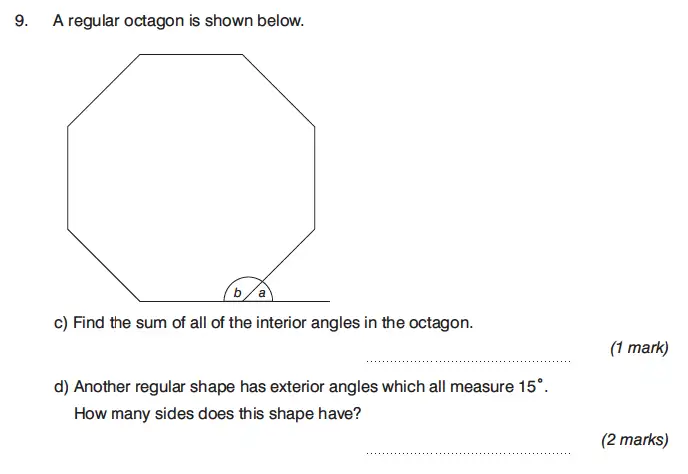 Question 9(c,d) - King’s College Junior School – 13 Plus Maths Calculator Paper 1 2023